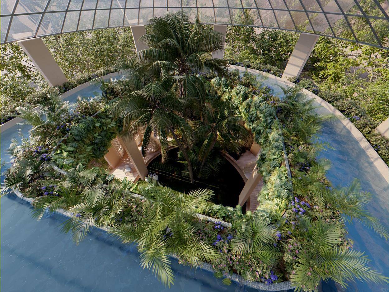 OSHANA glass-roofed atrium
